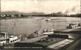 72082941 Bonn Rhein Rheinpromenade Dampfer Faehre Blick Auf Siebengebirge Bad Go - Bonn