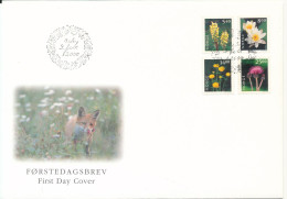 Norway FDC 3-2-2000 Flowers Complete Set Of 4 With Cachet - FDC