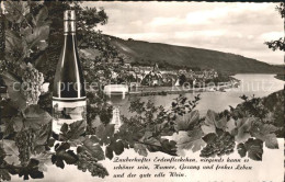 72081834 Winningen Mosel Panorama Weinanbaugebiet Weinflasche Glas Spruch Winnin - Altri & Non Classificati