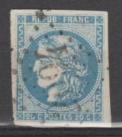 AVOIR La NUANCE RARE "BLEU OUTREMER" + LGC Lorrez-le-Bocage (30€/n°22) N°46Ad BE Signé SCHELLER Cote> 850€ - 1870 Ausgabe Bordeaux