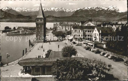 72081391 Lindau Bodensee Hafenpartie Turm Schweizer Alpen Lindau - Lindau A. Bodensee