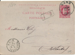 Belgium Carte Postale Stationery Gand 5-1-1887 - Kartenbriefe