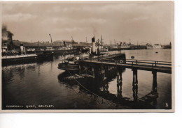 REAL PHOTOGRAPHIC POSTCARD - DONEGALL QUAY - BELFAST - IRELAND - SHIPPING - HARBOUR - Belfast