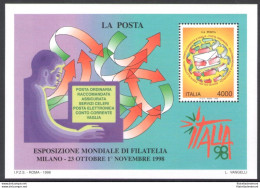 1998 Italia - Repubblica, " Italia 98 " - Foglietto N. 21 - MNH** - Hojas Bloque