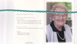 Paula Warnez-Vandorpe, Montpellier 1914, Moorsele 2016. Honderdjarige. Foto - Décès