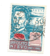 (REPUBBLICA ITALIANA) 1961, IPPOLITO NIEVO - Serie Di 1 Francobollo Usato - 1961-70: Used