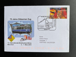 GERMANY 2011 COVER 10 YEARS STB RAILROAD 11-06-2011 DUITSLAND DEUTSCHLAND 10 JAHRE SUD THURINGEN BAHN TRAINS - Storia Postale