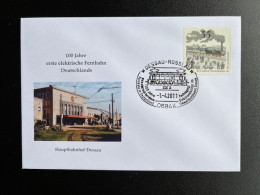 GERMANY 2011 COVER 100 YEARS ELECTRIC 01-04-2011 DUITSLAND DEUTSCHLAND 100 JAHRE ELEKTRISCHE FERNBAHN DESSAU TRAINS - Brieven En Documenten