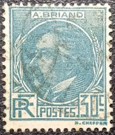 N°291 ARISTIDE BRIAND. 30C BLEU-VERT. OBLITERE CàD. T.B. - Used Stamps