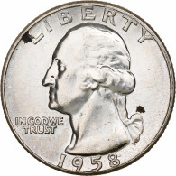 États-Unis, Quarter, Washington, 1958, Philadelphie, Argent, TTB, KM:164 - 1932-1998: Washington