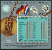 Paraguay 1973 Medaillenspiegel Olympiade München Block 199 Postfrisch (C22610) - Paraguay