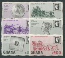 Ghana 1990 Alte Briefmarken Postkutsche Queen Victoria 1374/79 Postfrisch - Ghana (1957-...)
