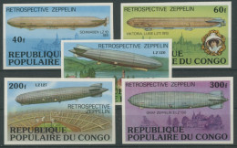 Kongo (Brazzaville) 1977 Luftschiffe Zeppeline 577/81 B Postfrisch - Nuevas/fijasellos