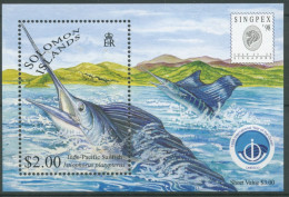 Salomoninseln 1998 SINGPEX'98 Fächerfisch Block 54 Postfrisch (C26798) - Salomon (Iles 1978-...)