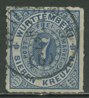 Württemberg 1869 Ziffer Im Oval 39 A Gestempelt, Marke Dünn - Used