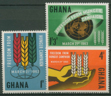 Ghana 1963 Kampf Gegen Hunger Getreide 138/40 Postfrisch - Ghana (1957-...)