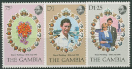 Gambia 1981 Hochzeit Prinz Charles & Lady Diana 424/26 Postfrisch - Gambie (1965-...)