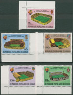 Kongo (Brazzaville) 1980 Fußball-WM'82 Spanien Stadien 736/40 Ecken Postfrisch - Mint/hinged