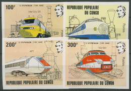 Kongo (Brazzaville) 1982 Eisenbahn Züge George Stephenson 855/58 B Postfrisch - Nuevas/fijasellos