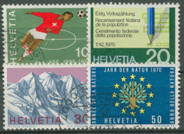 Schweiz 1970 Ereignisse Fußball Alpen Volkszählung 929/32 Gestempelt - Gebraucht