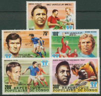 Kongo (Brazzaville) 1978 Fußball-WM Argentinien 662/66 ROTER Aufdruck Postfrisch - Nuovi