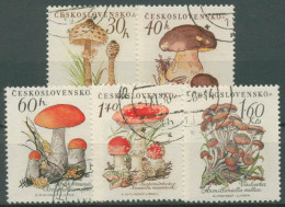 Tschechoslowakei 1958 Pilze: Parasol, Steinpilz, Rotkappe 1101/05 Gestempelt - Used Stamps