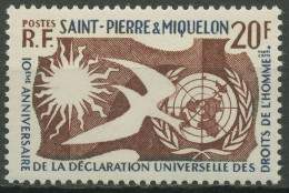 Saint-Pierre Et Miquelon 1958 Erklärung Der Menschenrechte 389 Postfrisch - Ungebraucht