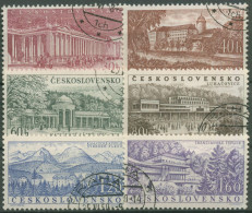 Tschechoslowakei 1958 Bauwerke Bäder Kurhäuser 1085/90 Gestempelt - Used Stamps