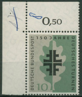 Bund 1958 Deutsche Turnbewegung 292 Ecke 1 Oben Links Postfrisch - Neufs