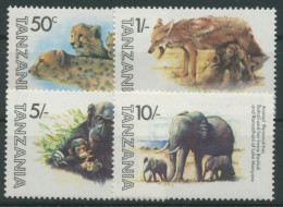 Tansania 1982 Tiere Aus Film Und Fernsehen Elefant Gepard 201/04 Postfrisch - Tanzania (1964-...)