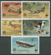 Tansania 1977 WWF Naturschutz Wildtiere Krokodil Dudong Affe 82/86 Postfrisch - Tanzanie (1964-...)