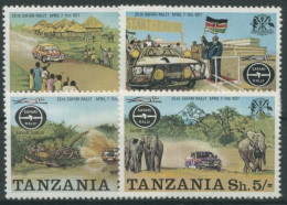 Tansania 1977 Safari-Rallye Toyota Peugeot Ford Escort Elefant 74/77 Postfrisch - Tanzanie (1964-...)