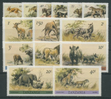 Tansania 1980 Wildtiere Giraffe Nashorn Löwe Elefant 161/74 A Postfrisch - Tansania (1964-...)