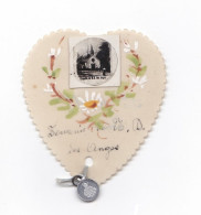 Souvenir De Notre-Dame Des Anges, Celluloïd Peint, Coeur, Médaille - Images Religieuses