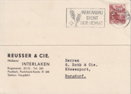 Motiv Karte  "Reusser, Molkerei, Interlaken"      1945 - Covers & Documents