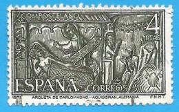 España. Spain. 1971. Edifil # 2013. Año Santo Compostelano. Arqueta De Carlomagno. Aquisgran - Oblitérés