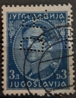 KING ALEXANDER-3 D- PERFINS DR - YUGOSLAVIA - 1932 - Usados