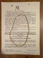 Fernand Chevalier De Villers Du Fourneau Juge De Paix Veuf Roberti *1860 Gand +1930 Chateau D Beausart Bossut-Gottechain - Décès