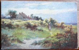 PAYSANNE DANS UN PAYSAGE DE CAMPAGNE - Peintures & Tableaux