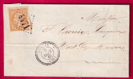 N°21 GC 4471 BROCAS LANDES CAD TYPE 22 POUR MONT DE MARSAN LETTRE - 1849-1876: Periodo Classico