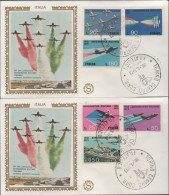 ITALIA - ITALIE - ITALY - 1973 - 50º Anniversario Dell'aeronautica Militare - 2x FDC Filagrano Gold - FDC