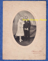 Photo Ancienne - CAEN - Portrait De Mariage D'un Couple à Identifier - Lire Verso - 1926 - Robe De Mariée Femme Homme - Identifizierten Personen