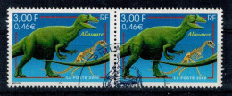 2000 N 3334 ALLOSAURE EN PAIRE OBLITERE CACHET ROND / CAT DINOSAURE #234# - Usados