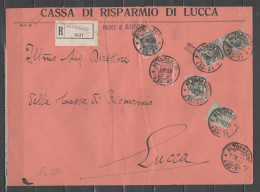 ITALIA 1928 - Raccomandata Da Altopascio Con Floreale 2,50 L. E Altri - Poststempel