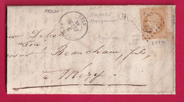 N°21 GC 2339 MEULAN SEINE ET OISE OR HAMZENCOURT POUR MERY LETTRE - 1849-1876: Periodo Classico