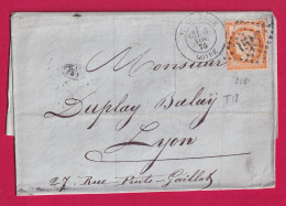 N°38 GC 3581 ST ETIENNE LOIRE CAD TYPE 18 POUR LYON RHONE LETTRE - 1849-1876: Periodo Classico