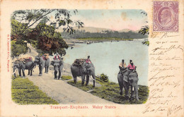 Malaysia - Transport - Elephants - Malay States - Publ. G. R. Lambert & Co. - Watercolored  - Malasia