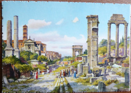 ROME FORUM ROMAIN  AQUARELLE DE G. GROSSI - Schilderijen