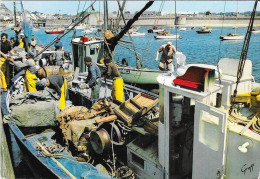 CONCARNEAU - Déchargement Des Sardines - Au Loin  Les Remparts De La Ville Close - Concarneau