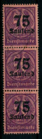 D-REICH DIENST Nr 91 Gestempelt 3ER STR Gepr. X6F21CE - Dienstmarken